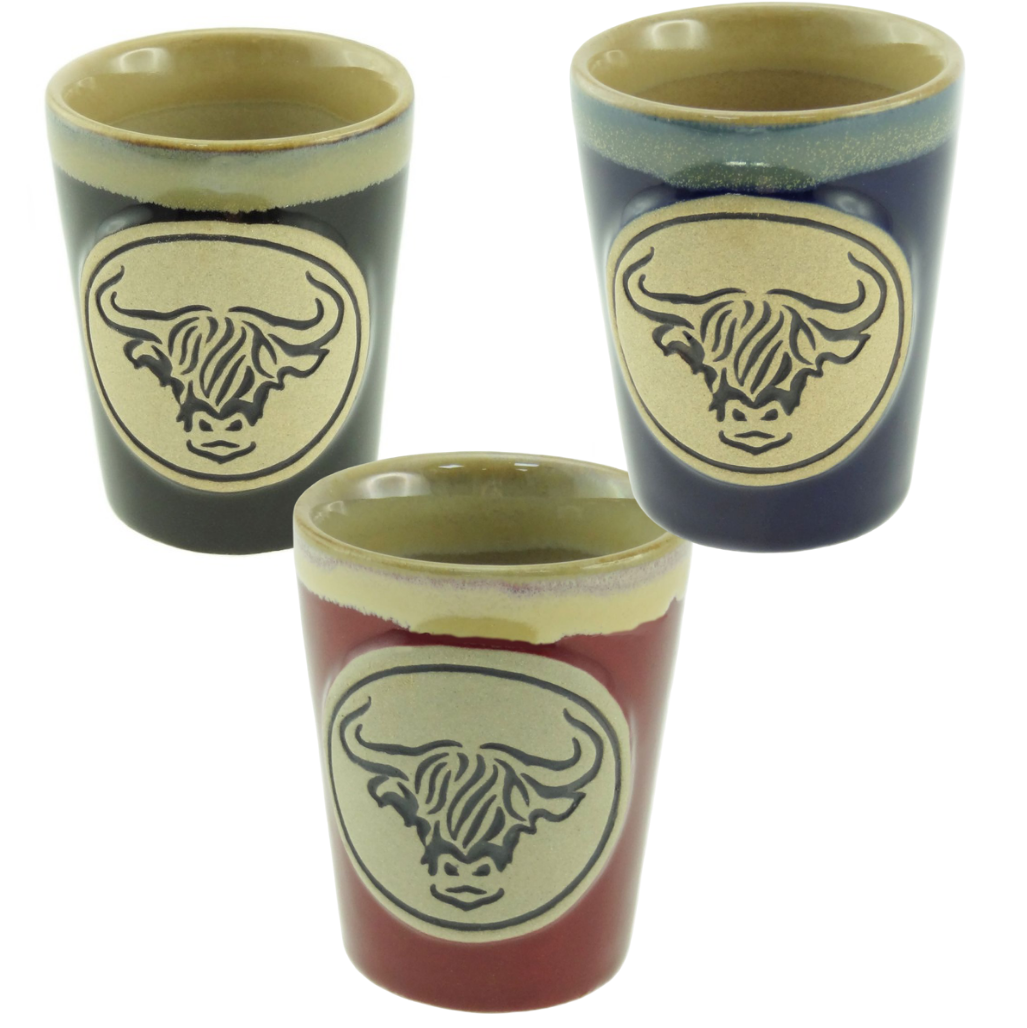 Dublin Gift Company - Wholesale Shot Glass - Highland Cow Stoneware Shot Glass - Scottish Heritage3