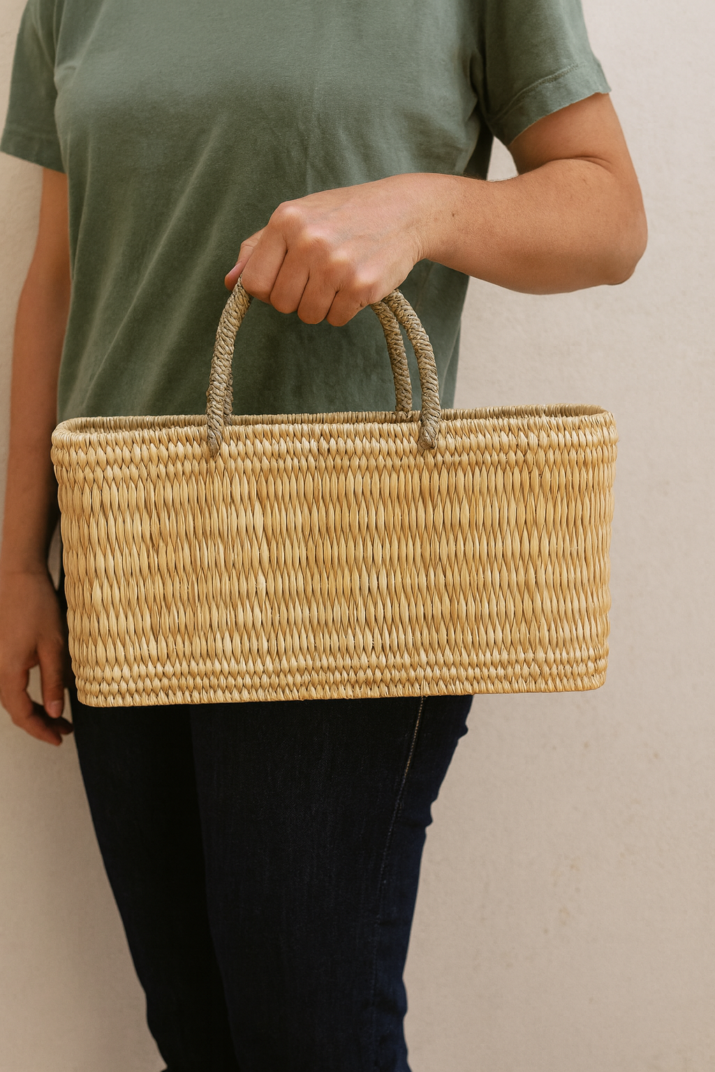 High crafty - Wholesale Beach Bag - French Market Tote – Handmade Moroccan Straw Bag with Leathe0