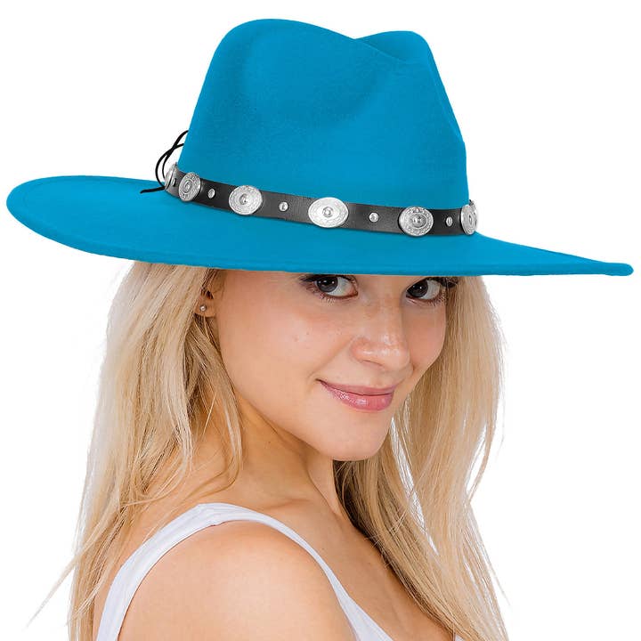 Cap Zone – Fedora - Mulher por atacado – Chapéu de Feltro Rancher de Aba Larga com Cinto de Conchas24
