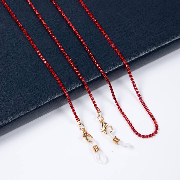 Ole - Wholesale Link & Chain Necklace - Rhinestone Glasses Holder EC54612