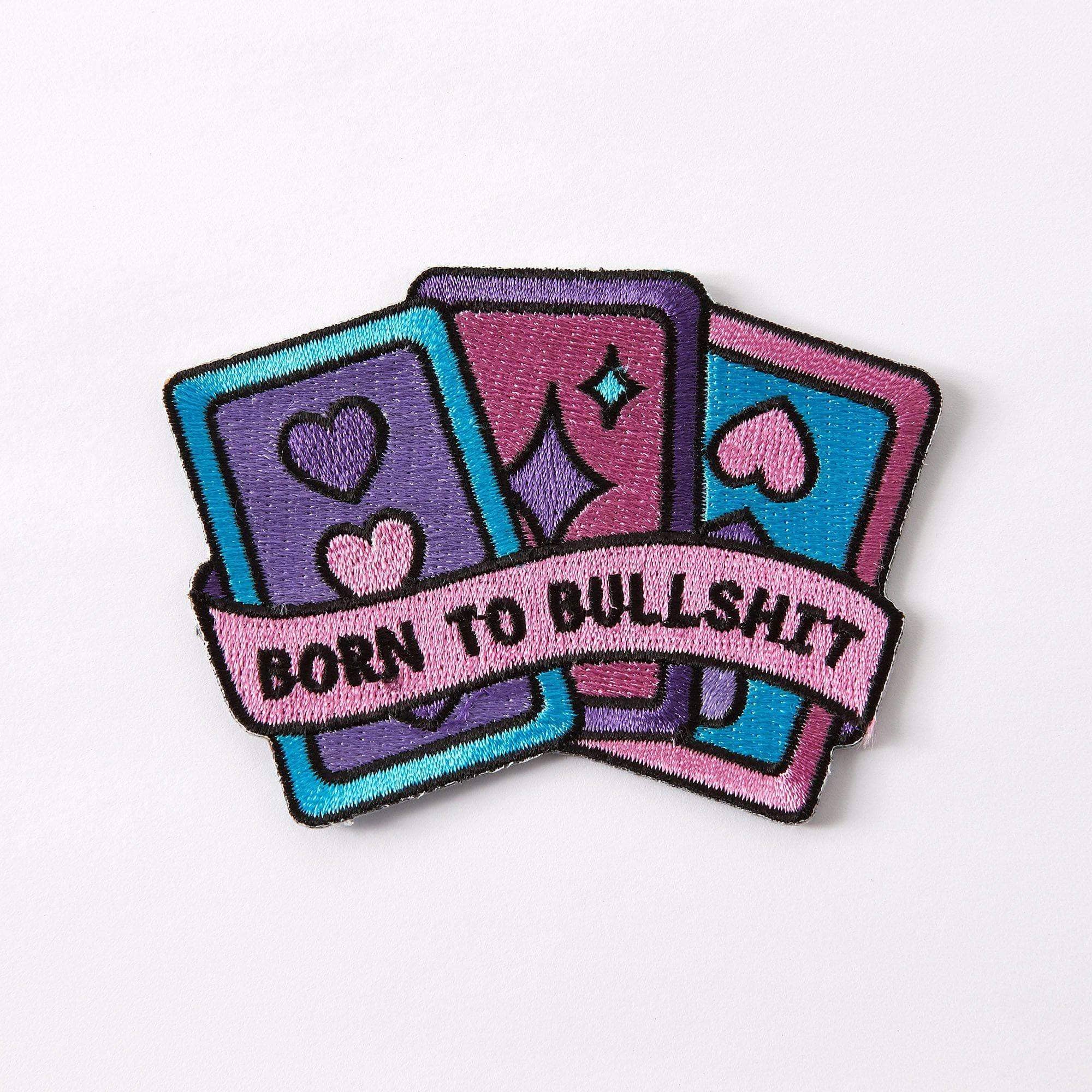 Punky Pins – Emblema por atacado – Born to Bullshit bordado de ferro no remendo1