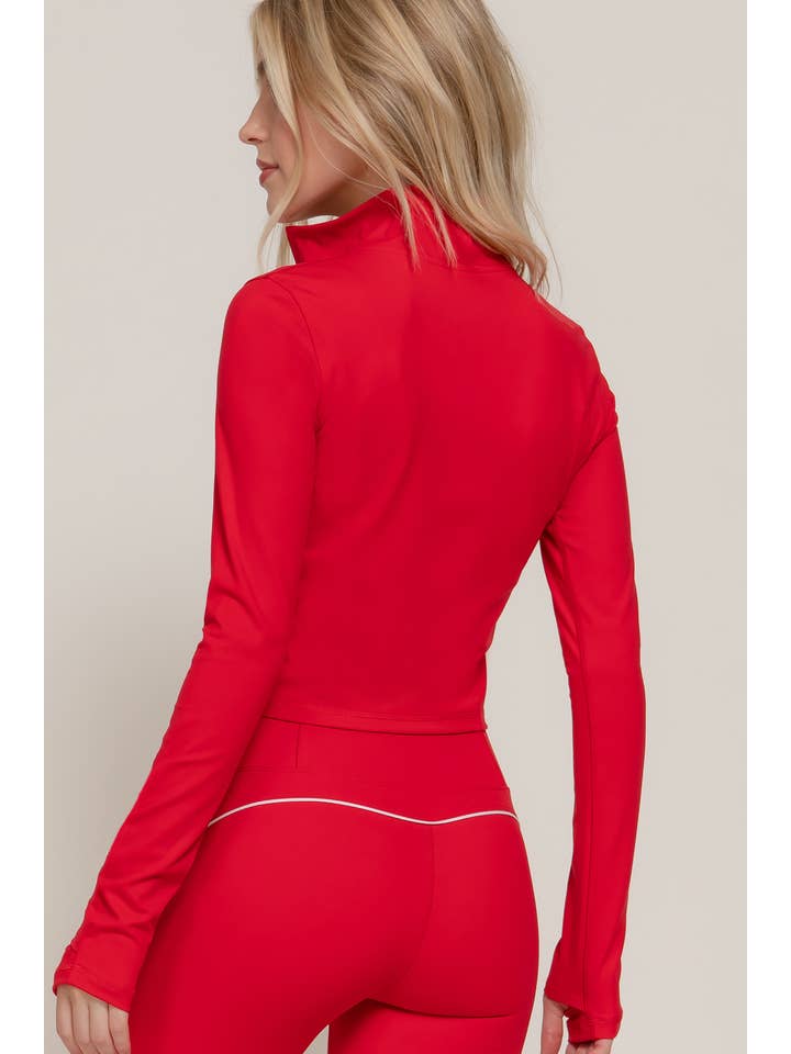 Active Basic | Active USA - Wholesale Athletic Jacket - Women's - Long Sleeve Piping Detail Active Wear Jacket11