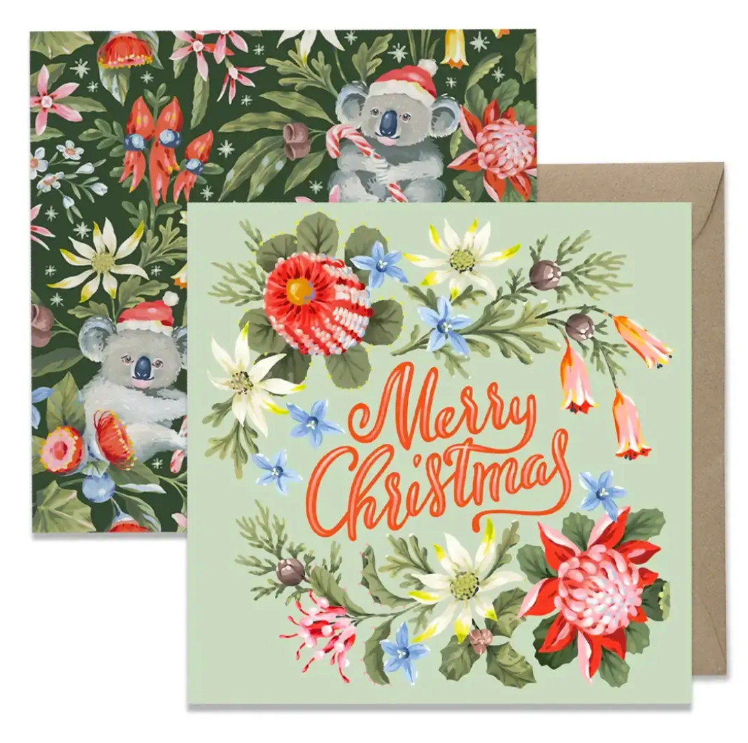Earth Greetings - Wholesale Christmas Card - Boxed Christmas Cards (Square) - Christmas Blooms1