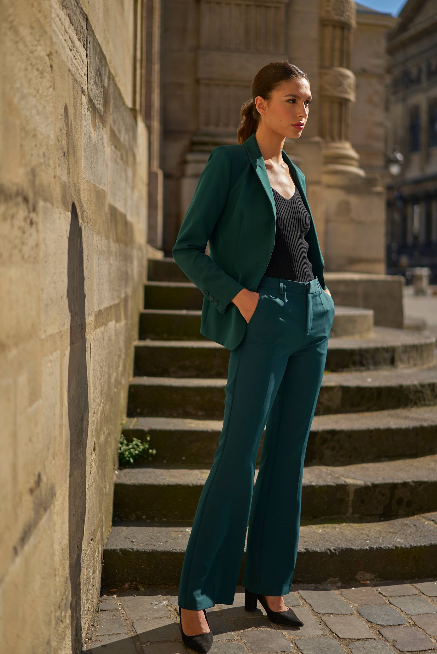 Attentif Paris - Wholesale Suit Jacket - Women's - [Timeless] Fitted single-button plain jacket73