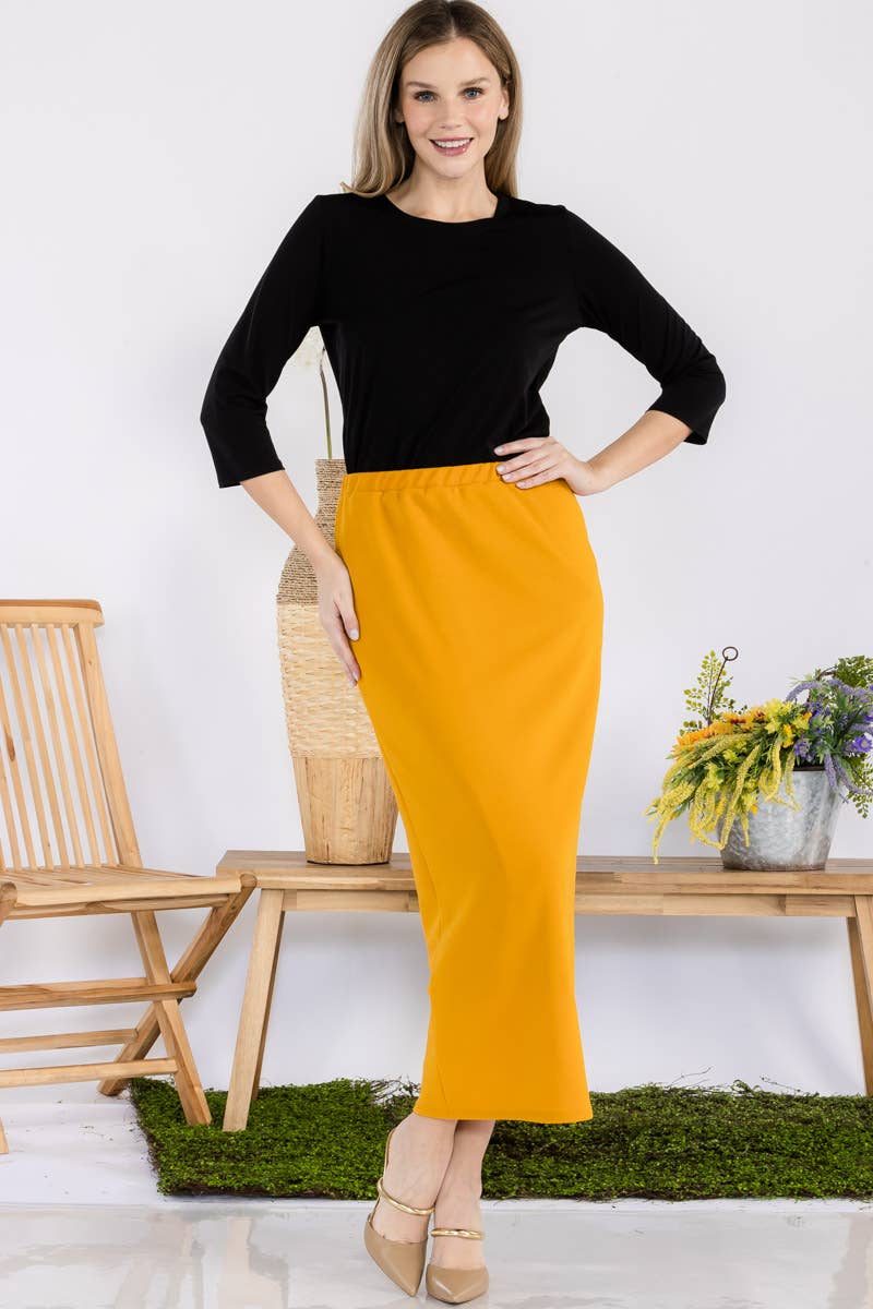 Celeste Clothing - Wholesale Skirt - Women's - CLASSSIC LONG PENCIL SKIRT IN MISSY & PLUS SIZE -CS2377023