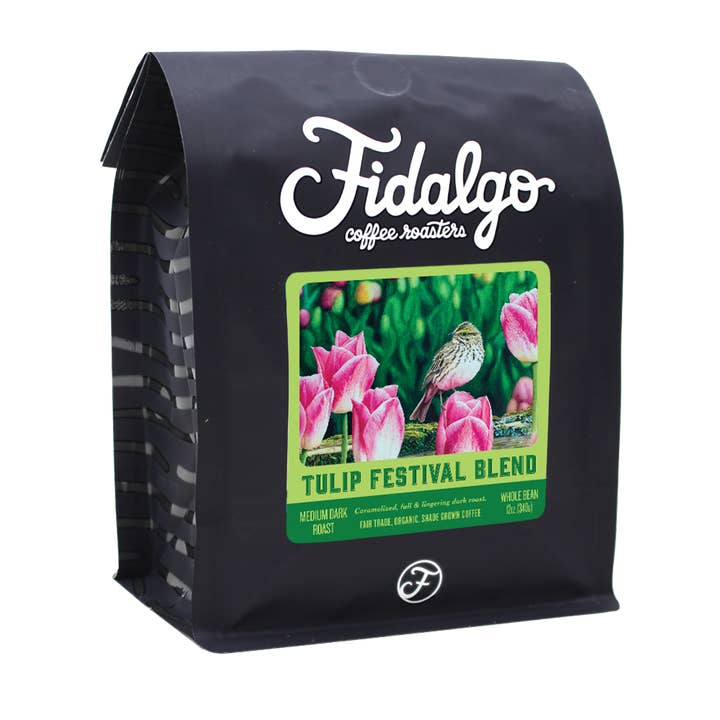 12 oz Organic Tulipes Festival Mélange Cas de 6 pour la vente par Fidalgo Coffee Roasters