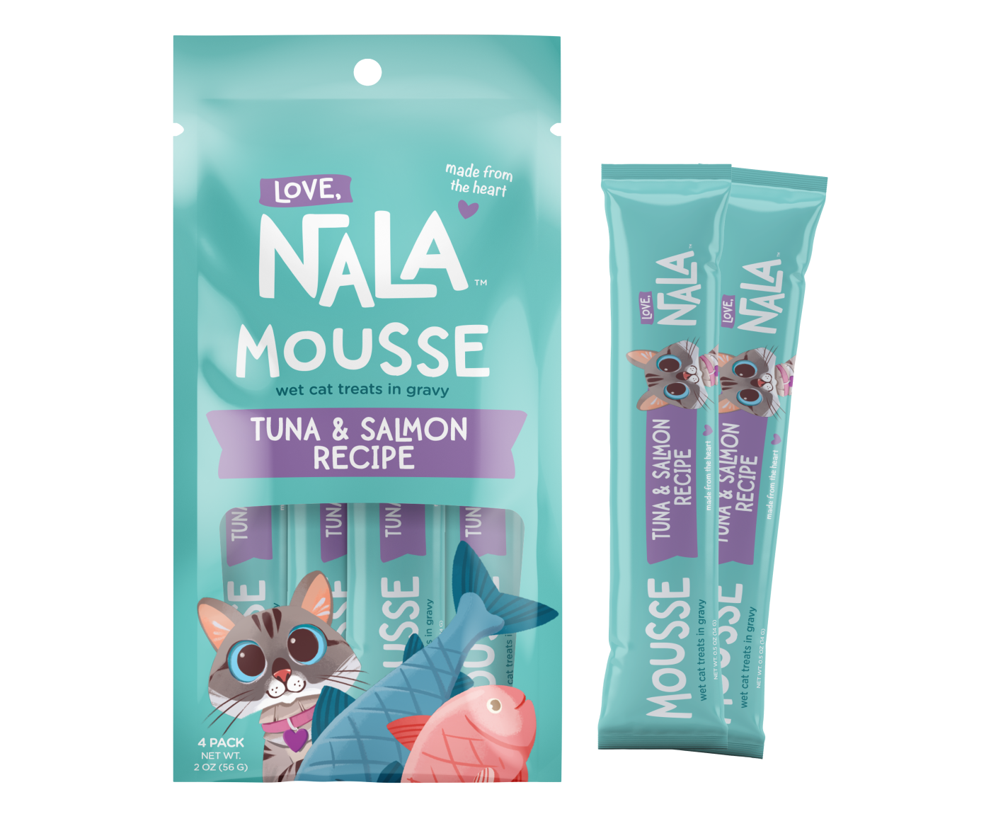 Love, Nala - Wholesale Pet Treats - Cat - Lickable Cat Squeeze Up Treat - Tuna & Salmon Flavor0