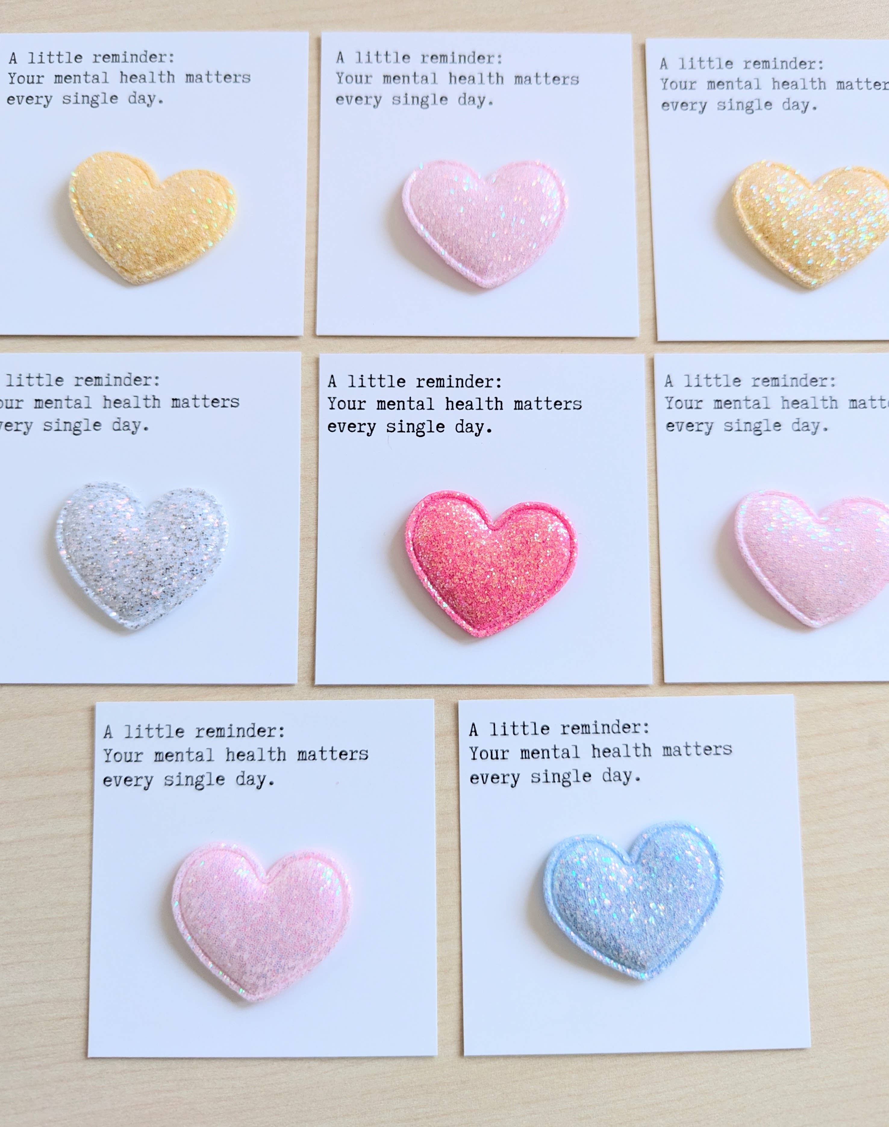 Uplifted Ink - Vente Carte de vœux classique - Carte de rappel de santé mentale avec cadeau cœur pailleté2