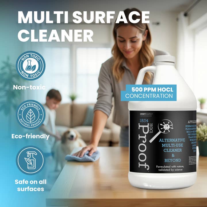 OrbitEnviro HOCl Cleaners - Wholesale Multi-Surface Cleaner - Hypochlorous Acid Cleaner | 500 PPM | Multi-Surface Cleaner