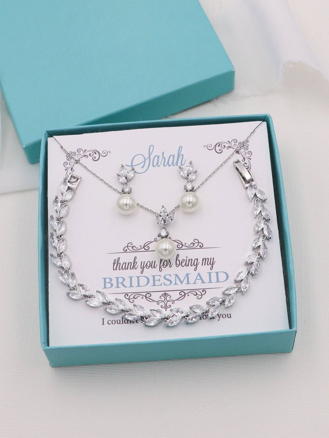 allureweddingjewelry – Großhandel Schmucksets – Eve Pearl CZ Schmuckset