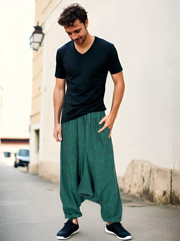 Green Harem Pants for wholesale on Faire
