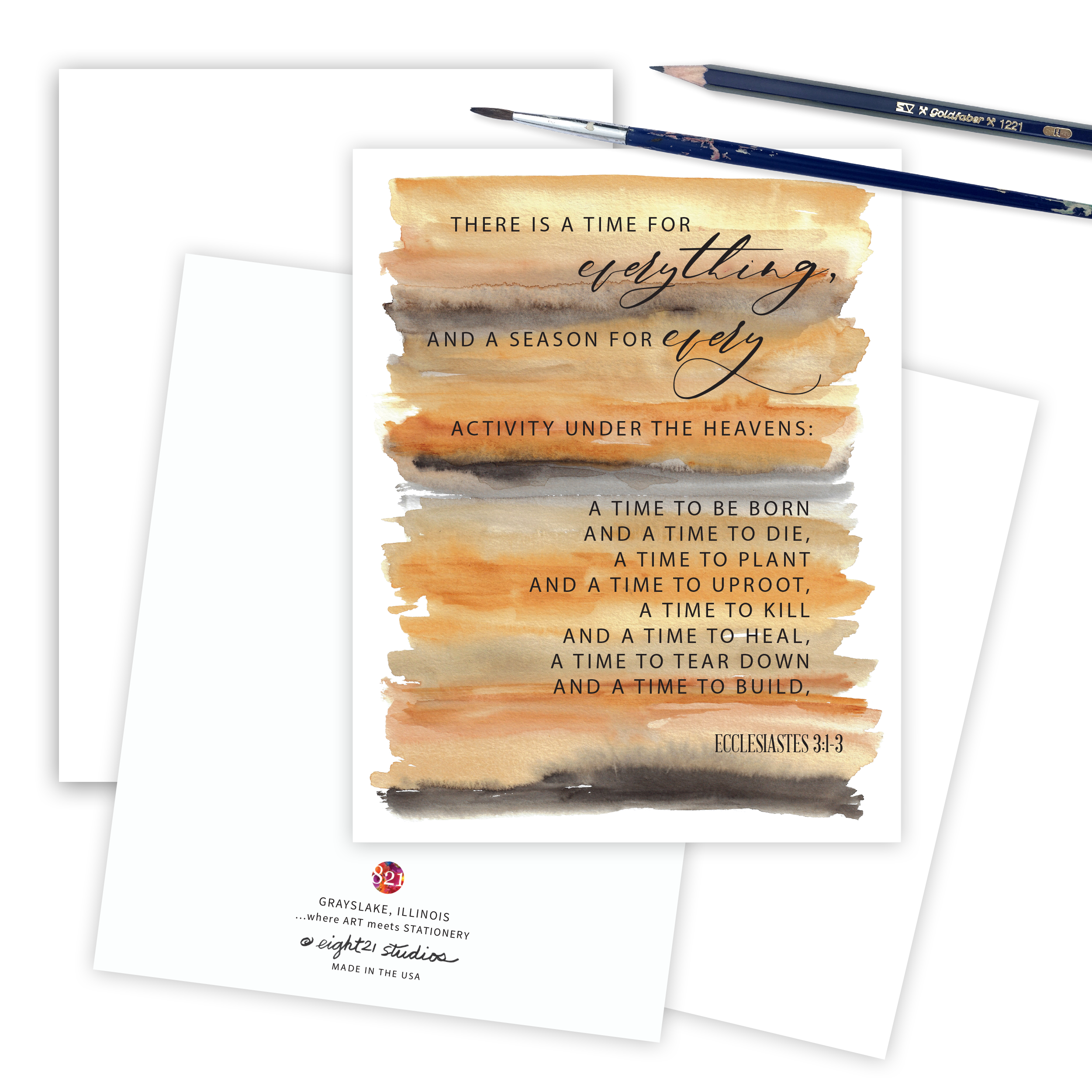 Eight21 Studios + Unique Greeting Cards, Art and Stationery - Wholesale Everyday Greeting Card - Ecclesiastes 3:1-3 Scripture Christian Verse Greeting Card6