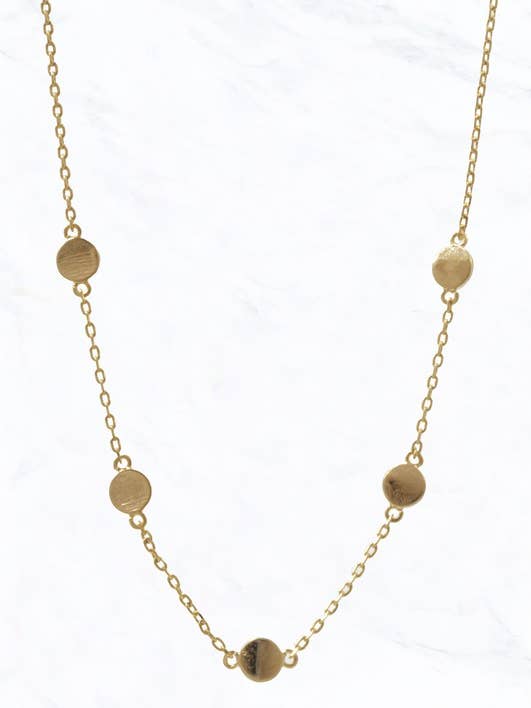 Collar de cadena con forma de moneda texturizada para venta al por mayor de Suzie Q USA