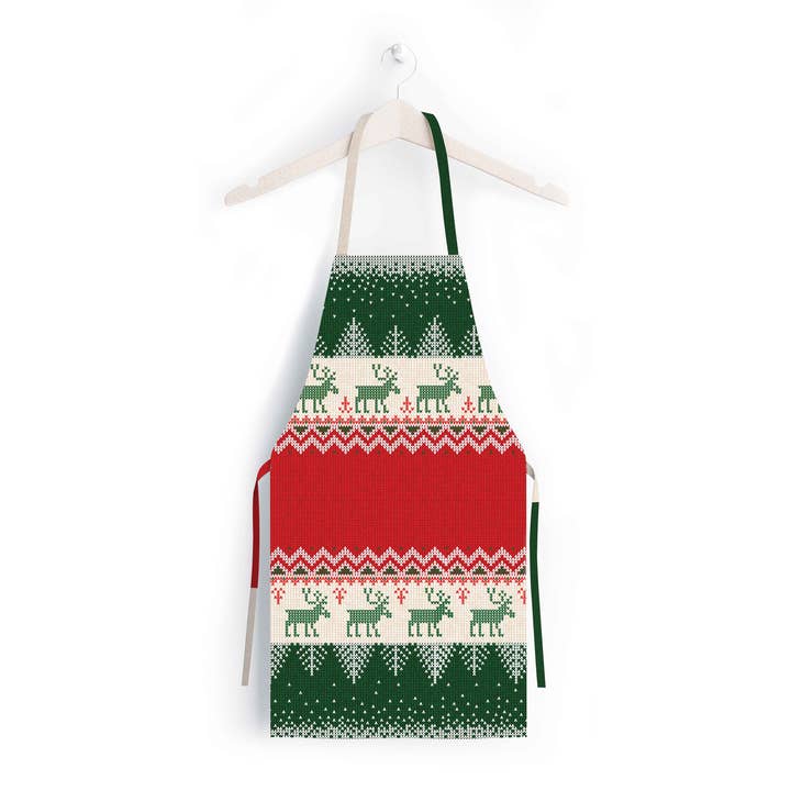 Christmas Apron – Festive Reindeer Holiday Kitchen Apron for wholesale by The Arinna Collection LLC