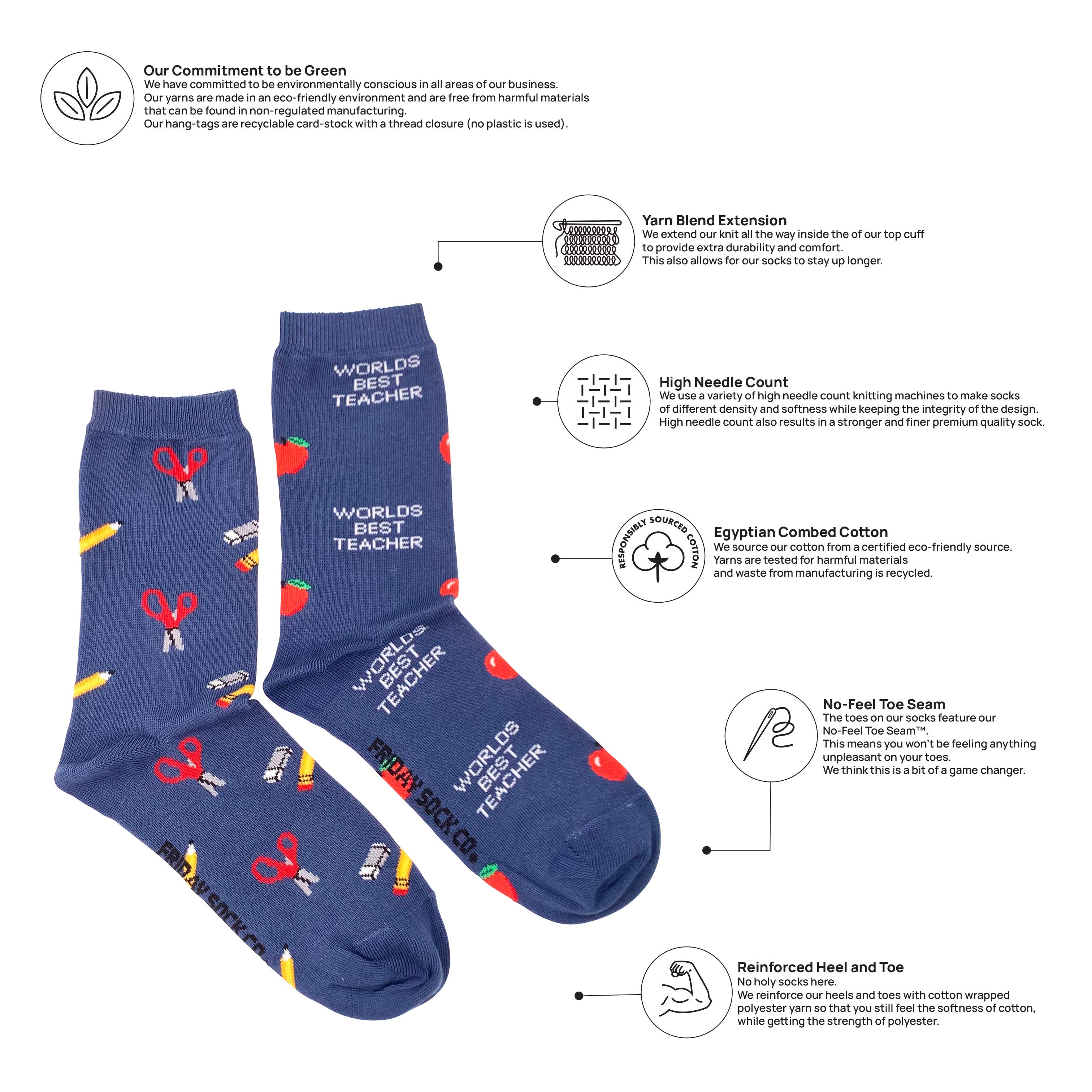 Friday Sock Co. - Wholesale Socks - Women's - Women's World's Best Teacher Socks2