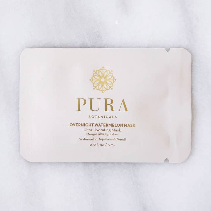 Taille de l'échantillon - Masque de nuit à la pastèque - Masque ultra-hydratant pour la vente par Pura Botanicals
