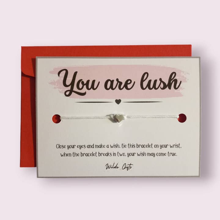 Pulseira You are Lush Wish com envelope por atacado de Wilde Gifts UK