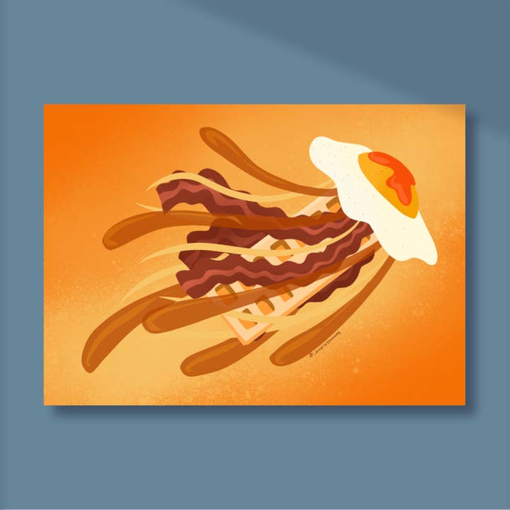 Brunch Jellyfish Gicleé Archival Cotton Fiber Print for wholesale by What is Sam Doing