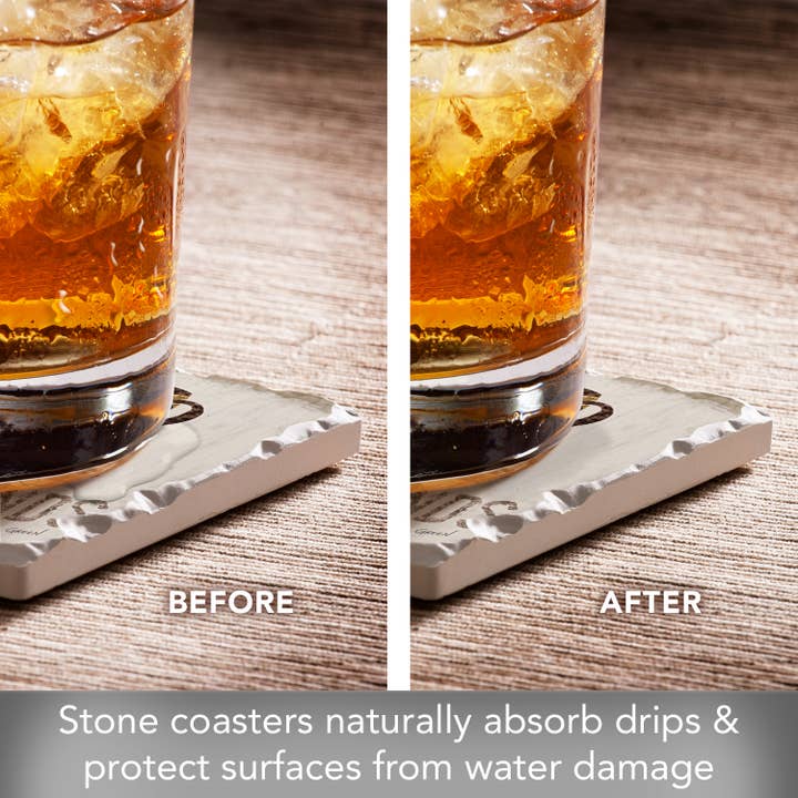 CounterArt/Highland Home/Thirstystone - Vente Sous-verre - Ensemble de 4 sous-verres à motifs assortis « Chocolate & Coffee »3