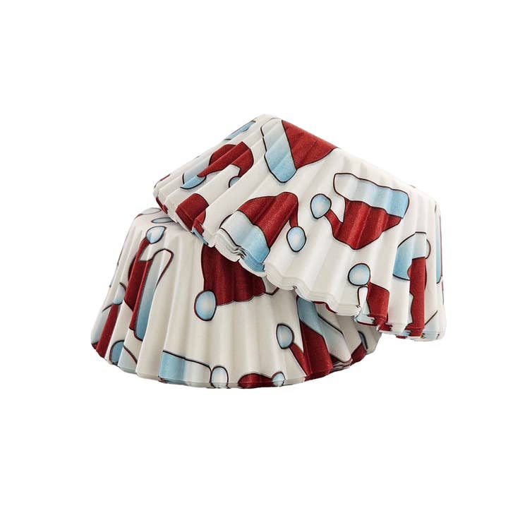 Fox Run Brands - Venta al por mayor Tacita de papel para cupcakes - Forros para magdalenas Fox Run con forma de sombrero de Papá Noel, juego de 501