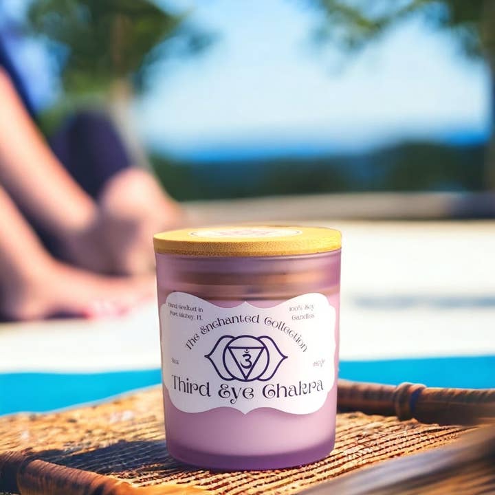 Third Eye Chakra Intention Candle for wholesale by Shining Star Candle Company