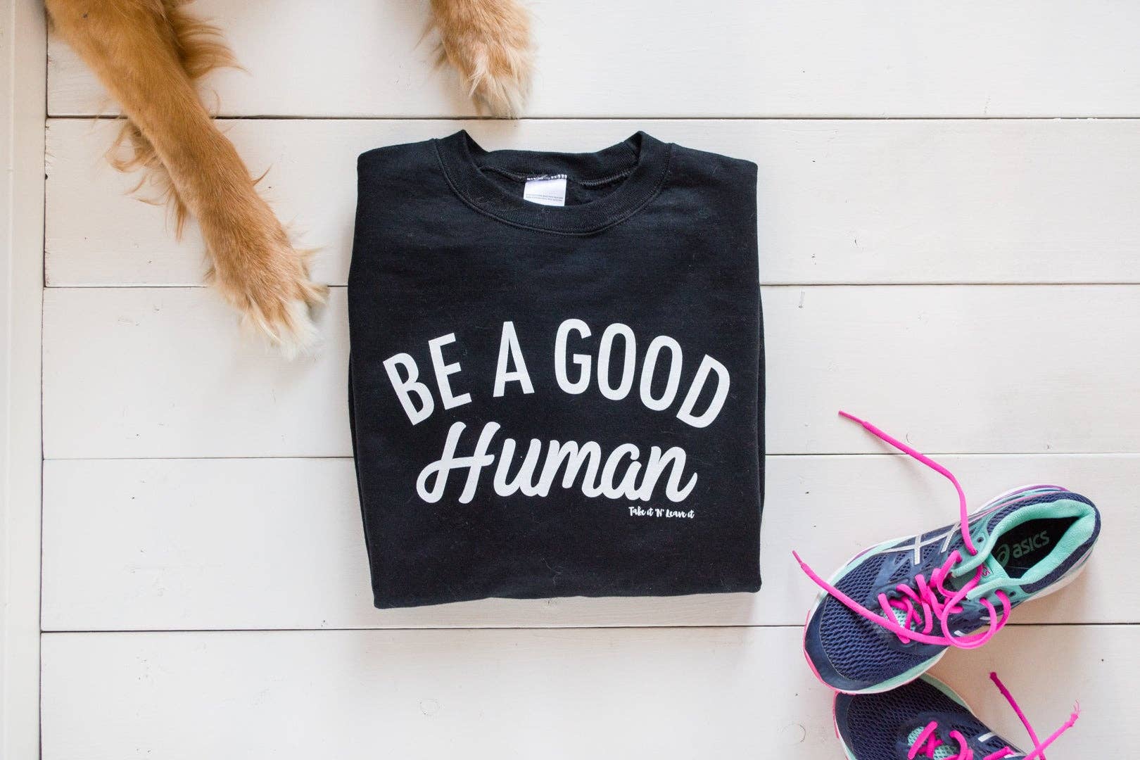 Take it 'N' Leave it - Wholesale Graphic Sweatshirt - Unisex - Be a Good Human Crew Neck4