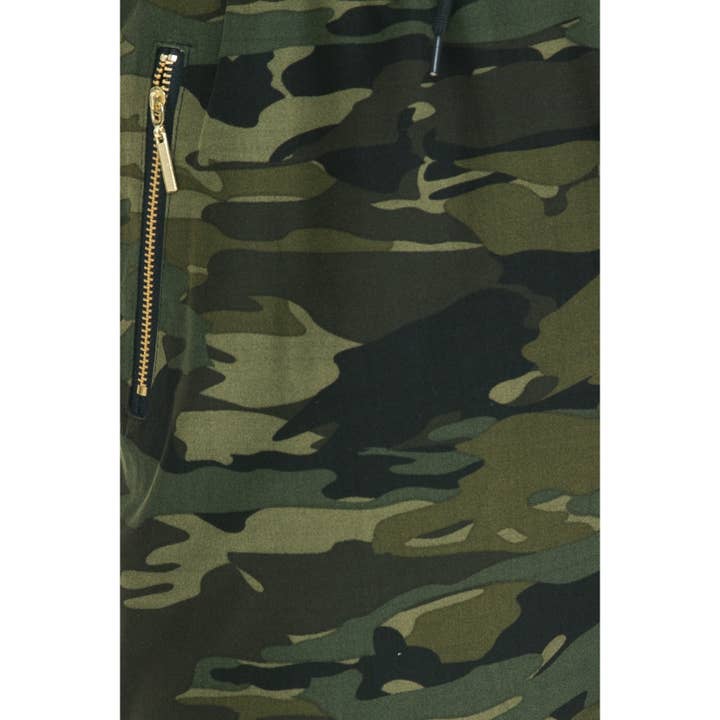 MULTI Gold Zipper Trim Print Joggers with Drawstring for wholesale on Faire3