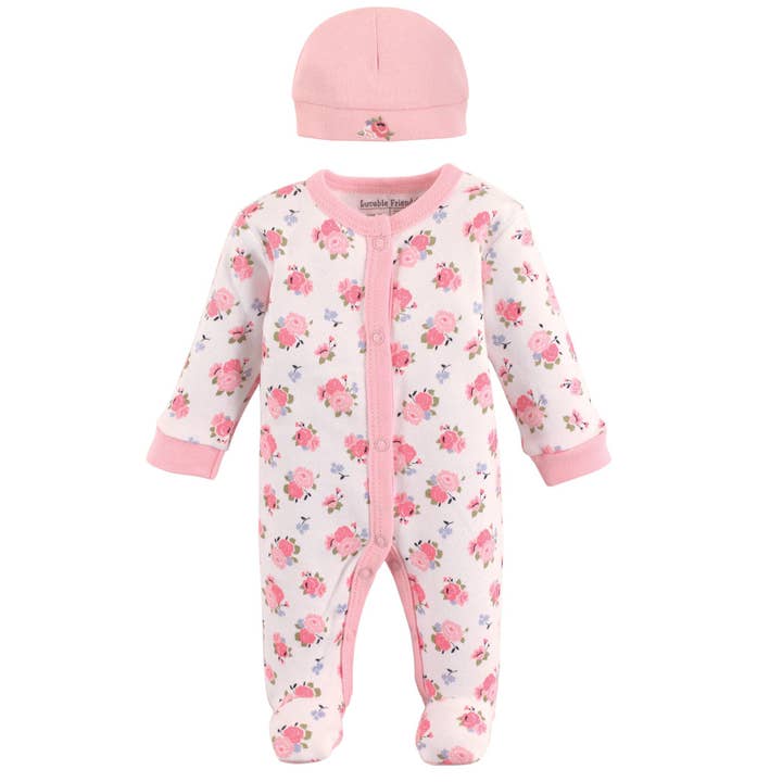 Luvable Friends Cotton Preemie Sleep and Play and Cap, Flo for wholesale by BabyVision