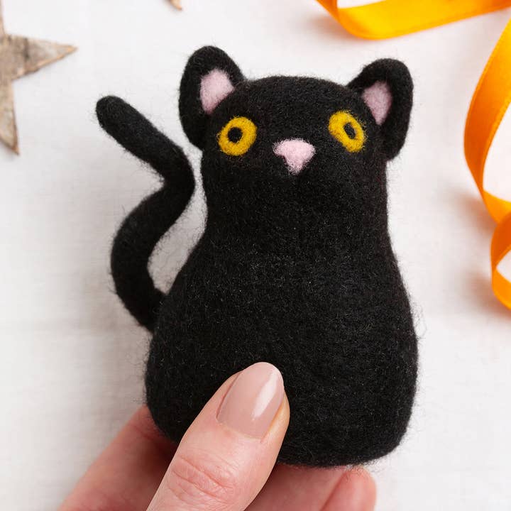 Halloween Cat Easy Needle Felting Kit for wholesale by Wool Couture Company