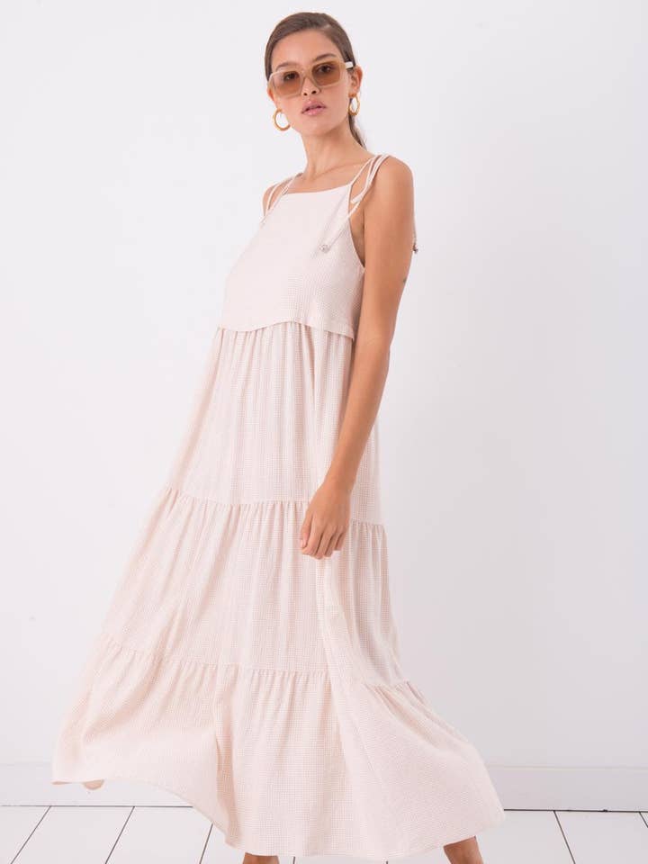 16450-Strappy Long Dress - Brown for wholesale by BSL