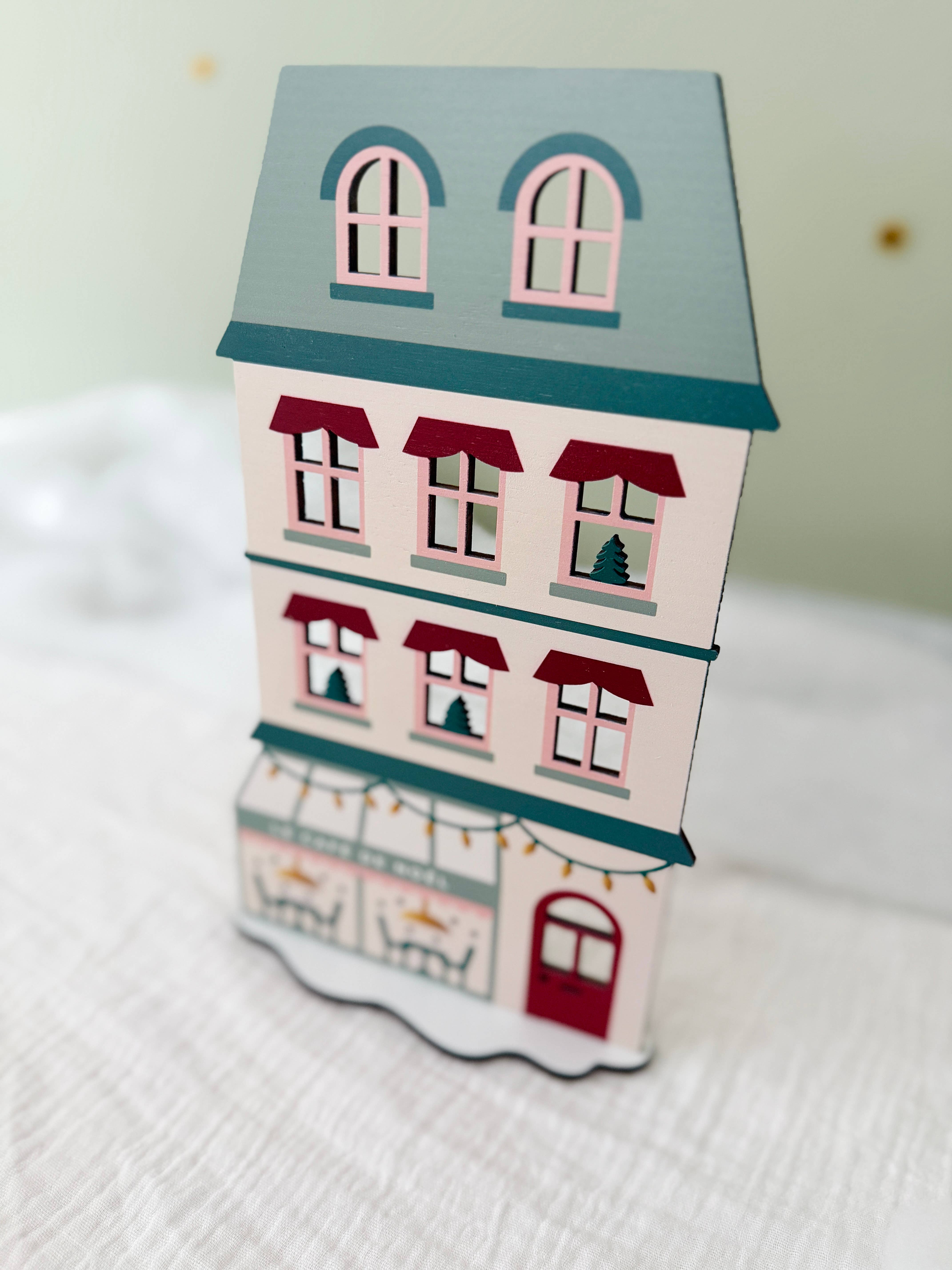 Print Your Love - Wholesale Christmas Decoration - Christmas house in painted wood - Mini Christmas world3