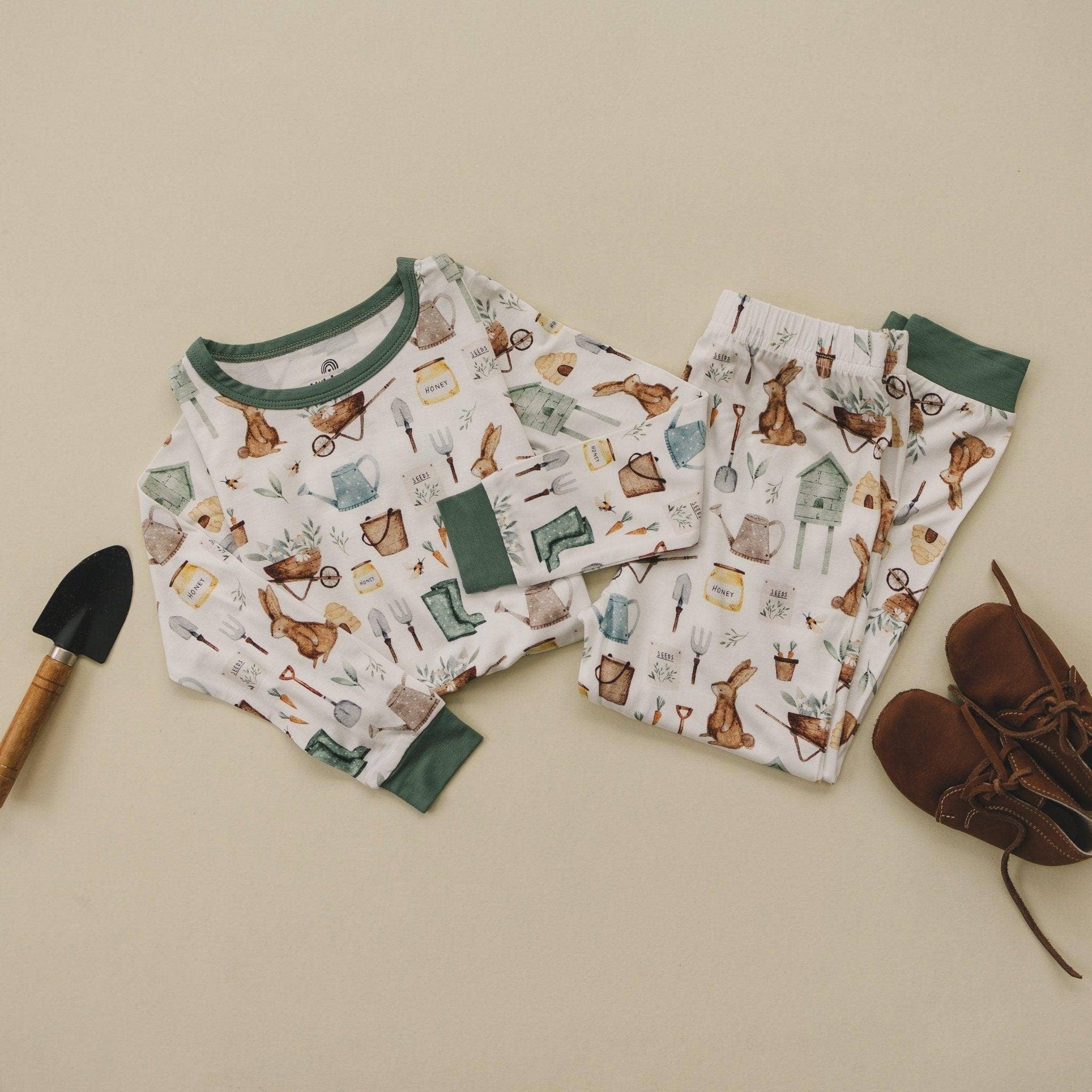 Little Joy Co. - Wholesale Sleepwear Set - Kids - Cottontail Garden 2pc Bamboo Pajama Set - Easter PJs Bunny4