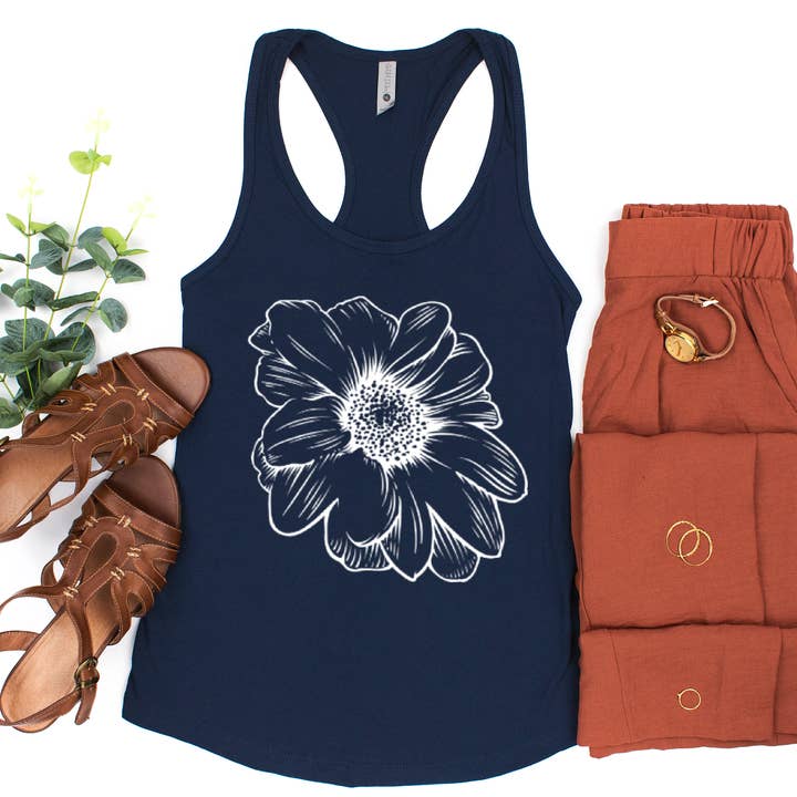 Par.tees by Party On! - Wholesale Tank Top - Women's - Summer Sunshine Flower Daisy Floral Market Graphic Tanks