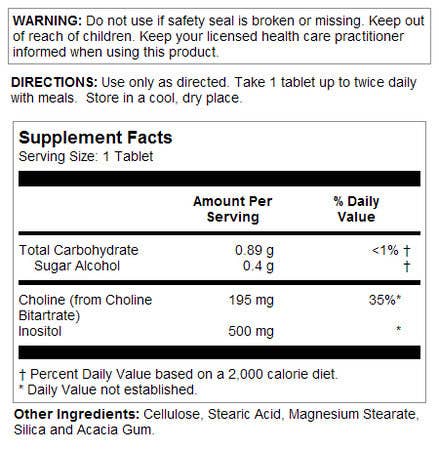KAL - Wholesale Oral Supplement/Vitamin - Choline Inositol Sustained Release Tablets1