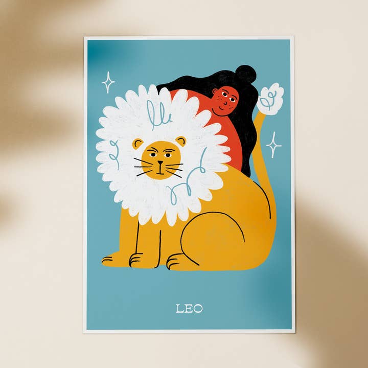 Leo Zodiac Sign - Wall art illustration print for wholesale by Matilde Horta