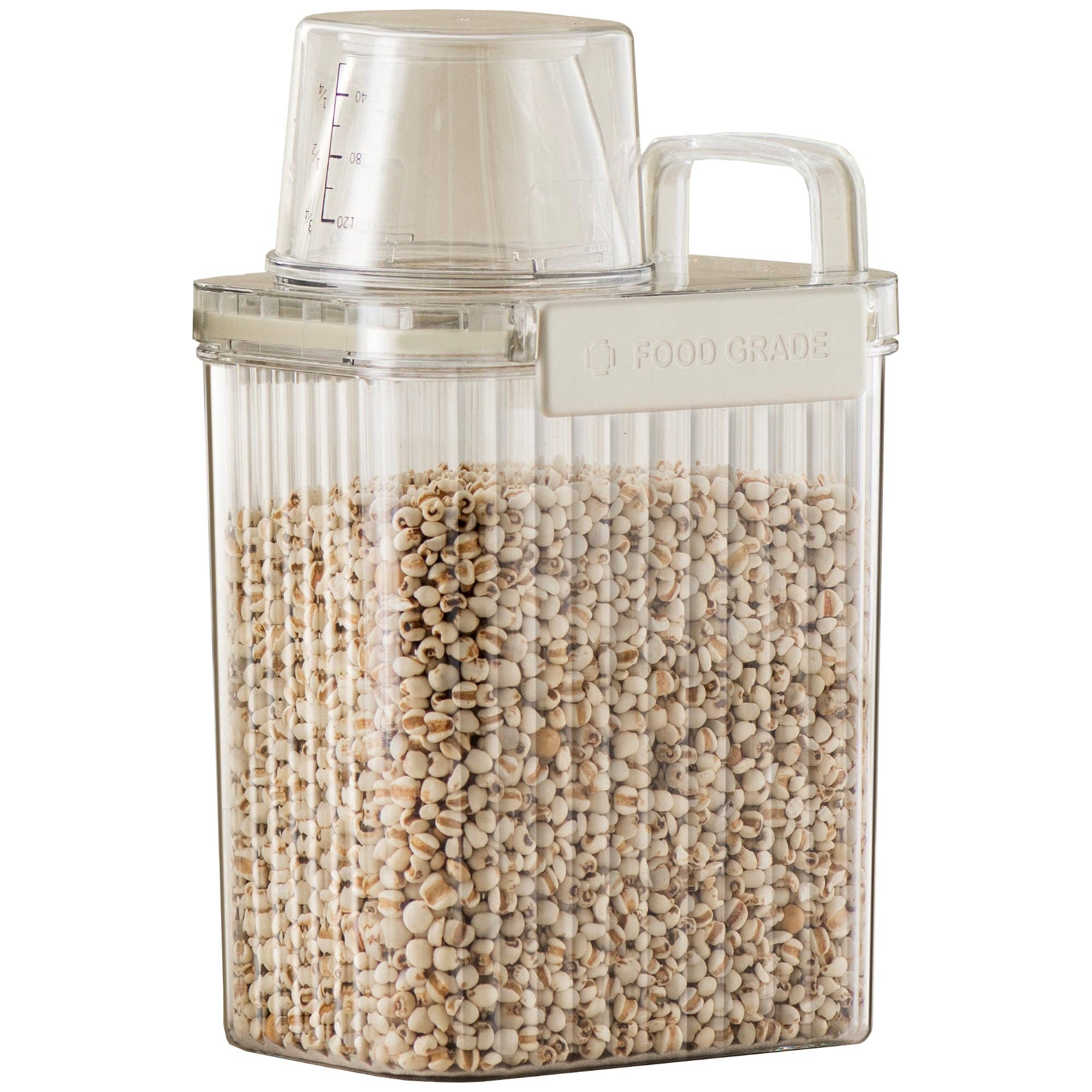 ShopBobbys - Wholesale Food Storage Container - PREMIUS Plastic Food Storage Container with Measuring Cup, Clear-Natural0