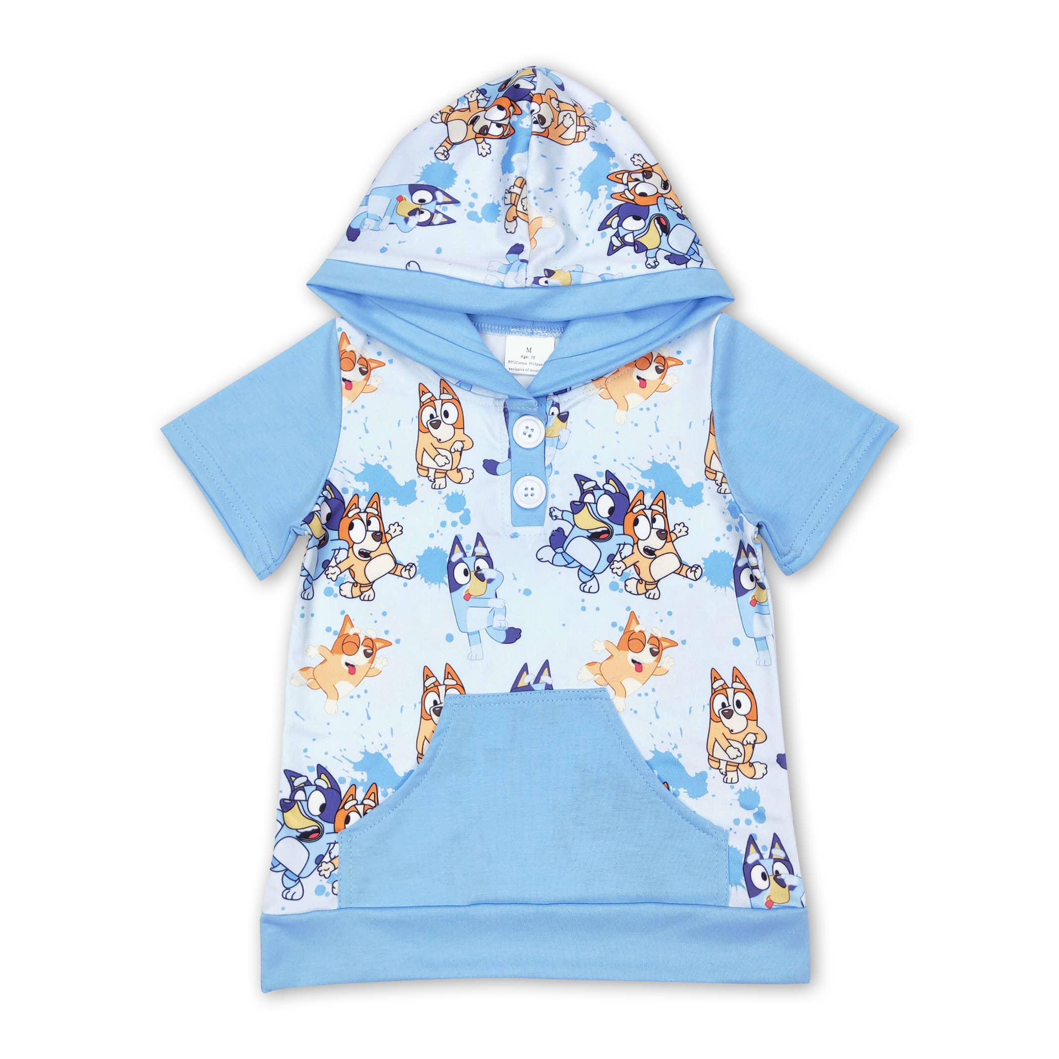 Yawoo Garments - Wholesale Top & Pant Set - Kids - Short sleeves blue dog baby kids clothing2