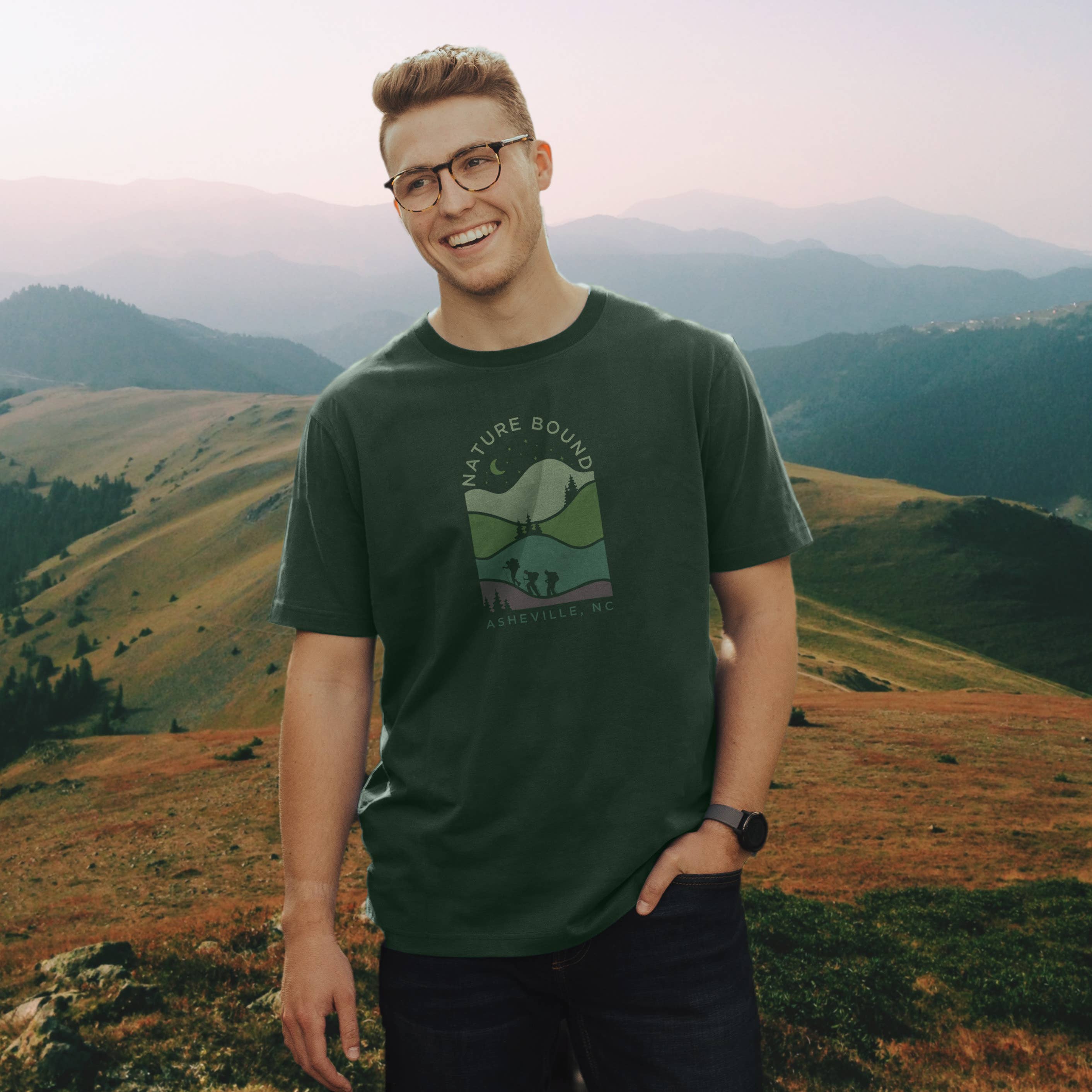 Nature Bound Co - Wholesale Screen Printed T-Shirt - Unisex - Nature Bound Night Short Sleeve Shirt1