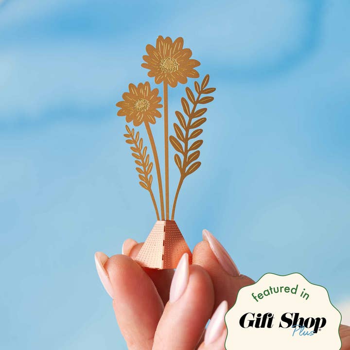 Cosmos Tiny Bouquet - Copper Or Brass for wholesale by Another Studio UK