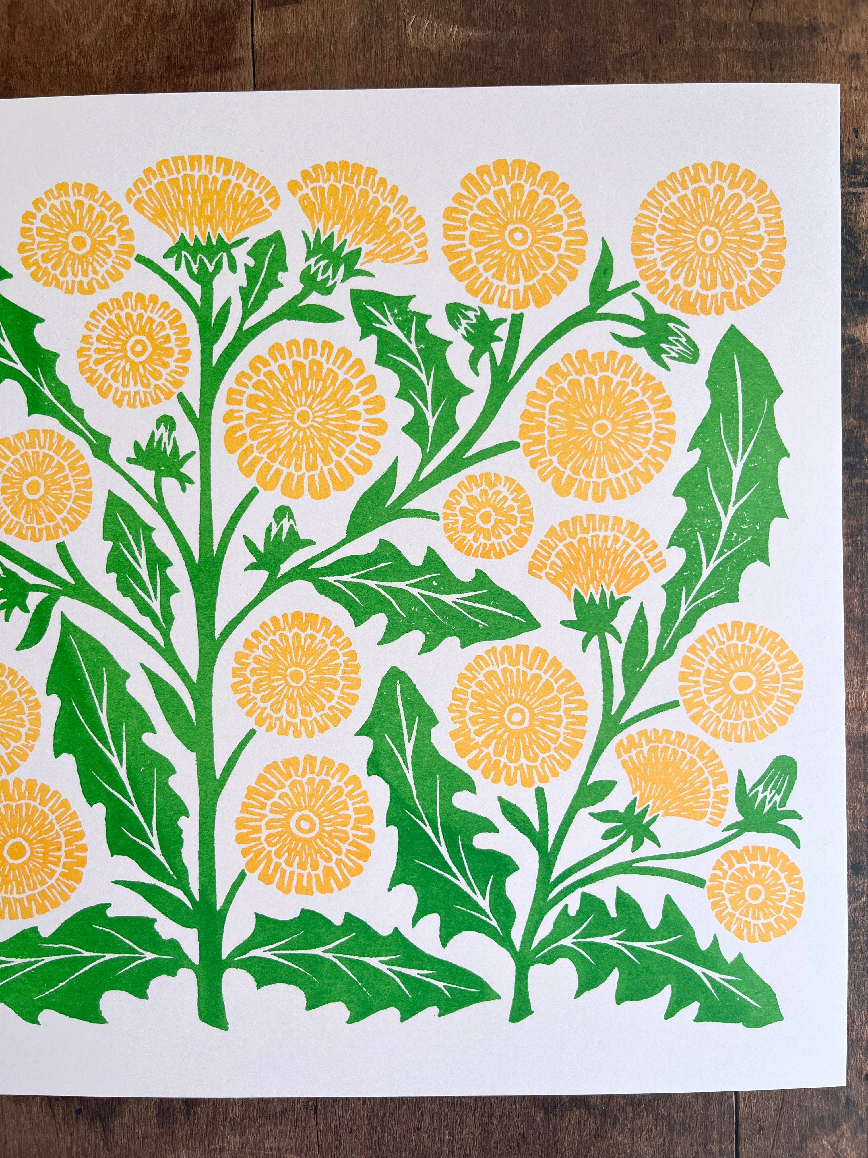 Katharine Watson - Wholesale Art Print - Garden Series: Dandelion Risograph Print2