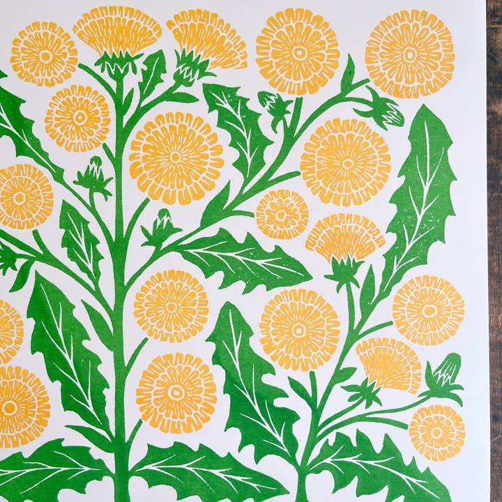 Katharine Watson - Wholesale Art Print - Garden Series: Dandelion Risograph Print2