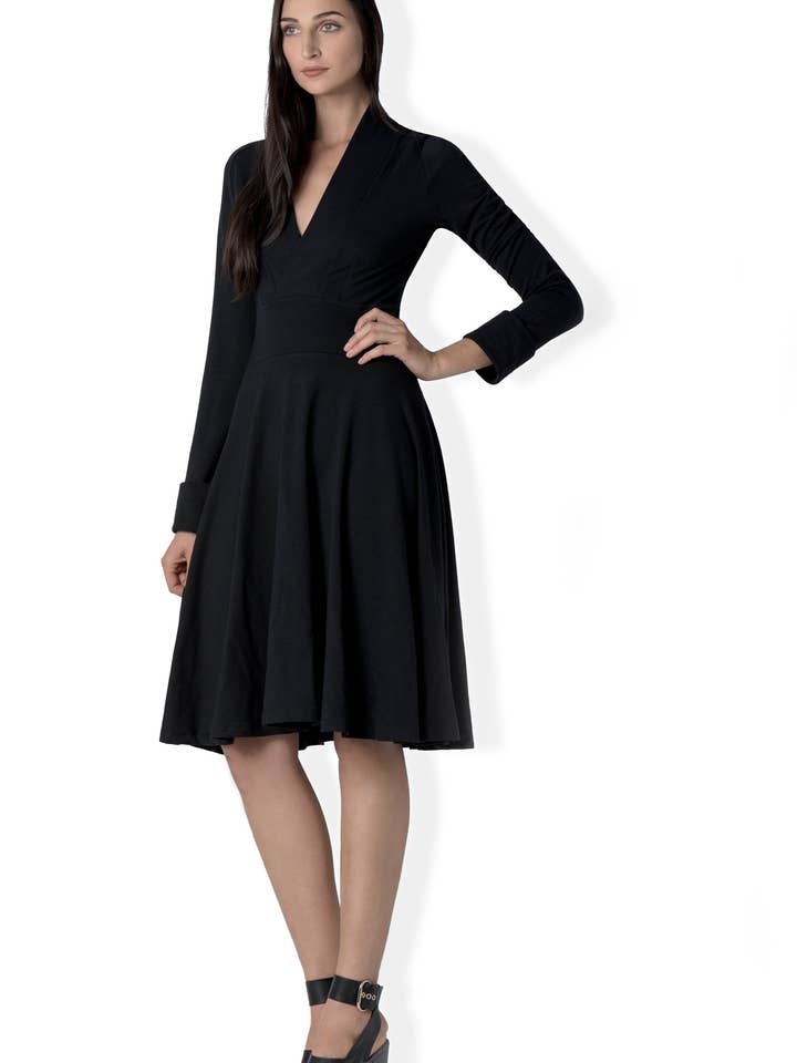 Vestido midi veludo em bambu e algodão orgânico por atacado de Devinto