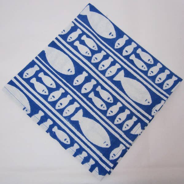 natural habitat - Wholesale Dinner & Cloth Napkin - Napkins Striped Fish Blue0