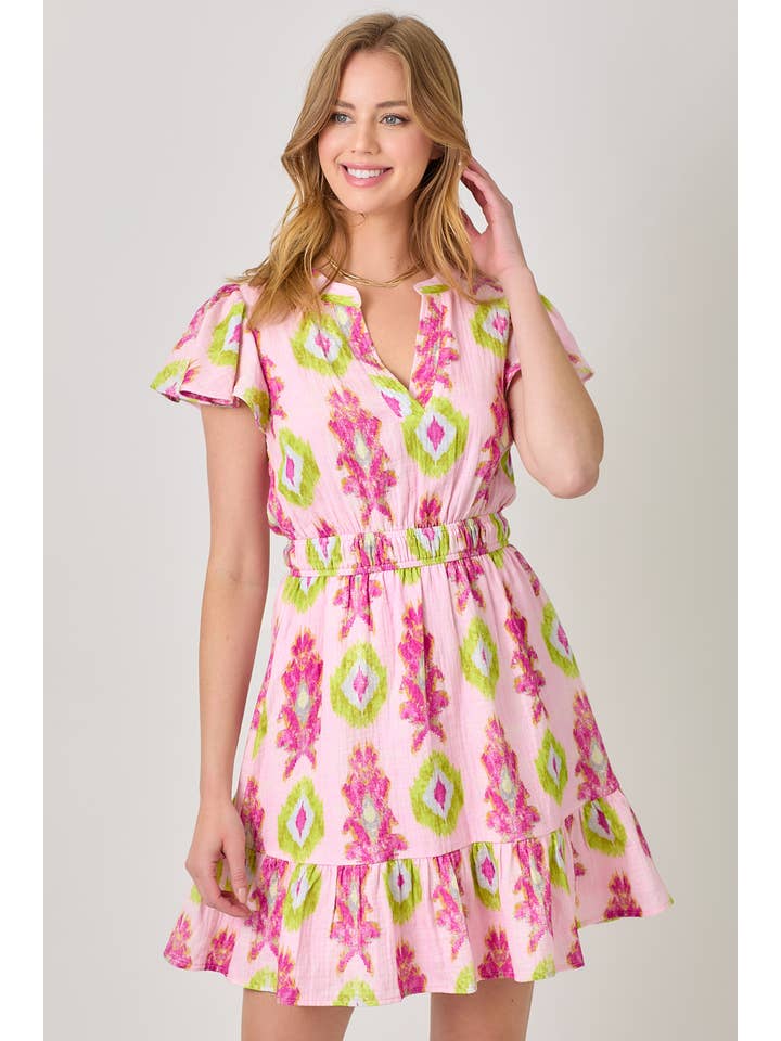 Mystree – Engroshandel Kjole - Dame – 61021 Trykt Dobbel Gauze Kjole1