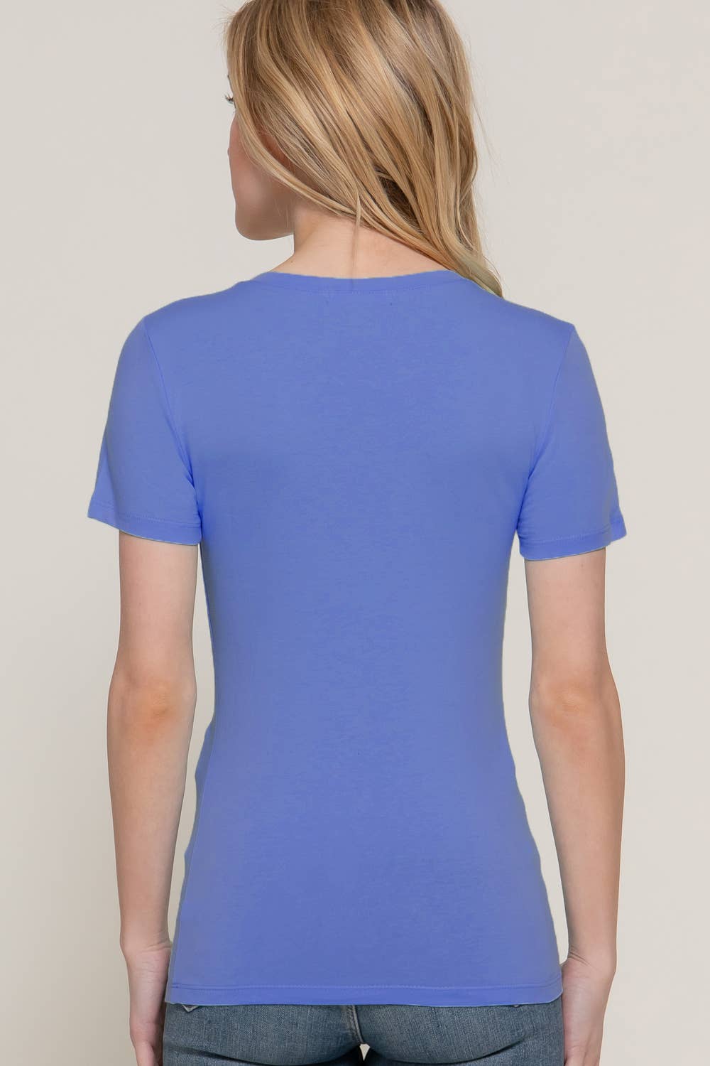 Active Basic | Active USA - Vente T-shirt – femme - Top en jersey de coton et élasthanne à manches courtes et col rond10