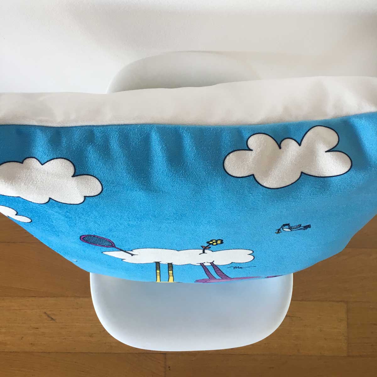 The MoMeMans - Wholesale Throw/Decorative Pillow - Cloud Birds Velveteen Pillow2