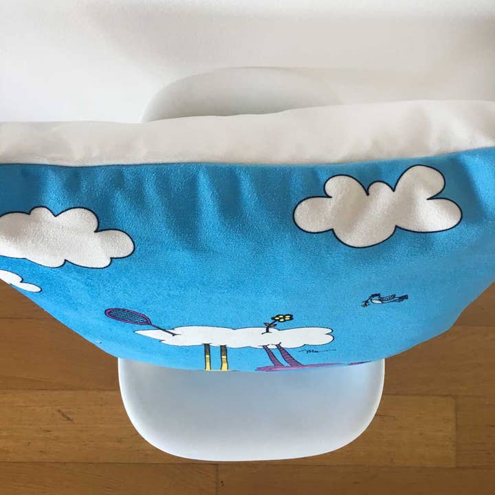 The MoMeMans - Wholesale Throw/Decorative Pillow - Cloud Birds Velveteen Pillow2