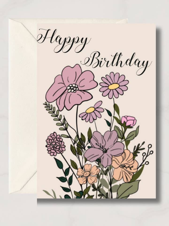 Cartão de aniversário floral por atacado de Frederick Made