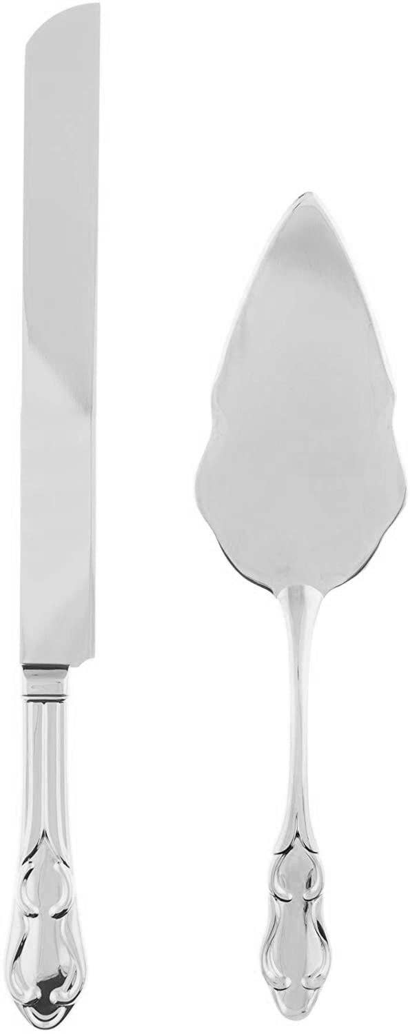 Ella Celebration - Wholesale Serving Utensil - Wedding Cake Knife & Server Set - Engravable  Silver3
