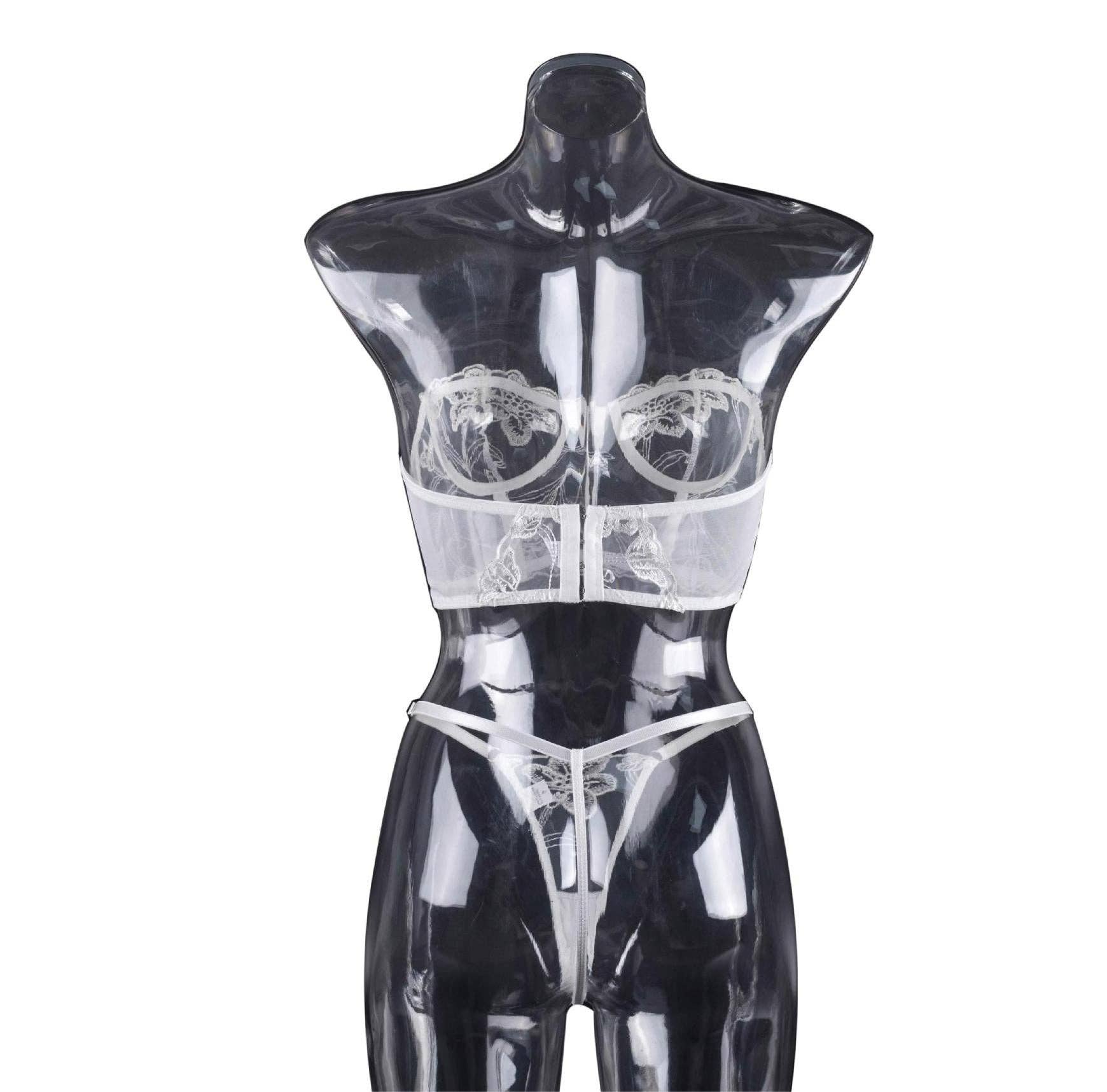 Sweetkama - Vente Ensemble de lingerie – femme - Sweetkama Ensemble de lingerie brodée, 2 pièces, haut court et string4